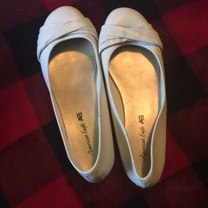 White ballerina flats